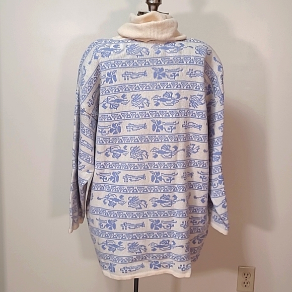 Vintage 80s Boxy Oversized Wool Sweater bu Phyllis Keitlen, Size Large - Picture 5 of 10